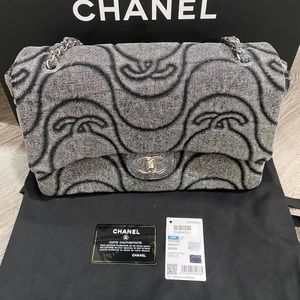 ❌❌SOLD❌❌Chanel Black Denim Jumbo flap bag